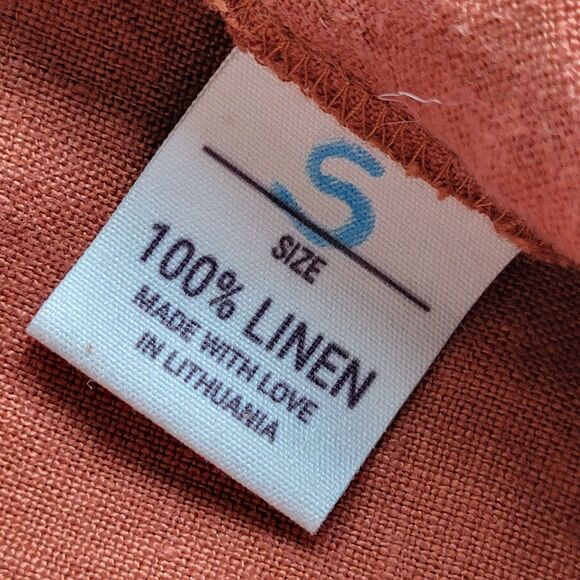 LOVE & CONFUSE Rust Brown Linen Jumpsuit Size S Surplice Back Zip Cropped Boho - Picture 8 of 9